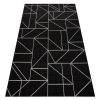 Fonott sizal floorlux szőnyeg 20605 fekete / ezüst HÁROMSZÖGEK, GEOMETRIAI  60x110 cm