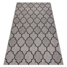   Fonott sizal floorlux szőnyeg 20607 marokkói rácsos ezüst / fekete 60x110 cm