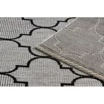 Kab. Fonott sizal floorlux szőnyeg 20607 marokkói rácsos ezüst / fekete 60x110 cm