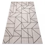 Kab. Fonott sizal floorlux szőnyeg 20605 ezüst / fekete / bézs HÁROMSZÖGEK, GEOMETRIAI  240x330 cm