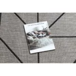 Kab. Fonott sizal floorlux szőnyeg 20605 ezüst / fekete / bézs HÁROMSZÖGEK, GEOMETRIAI  60x110 cm