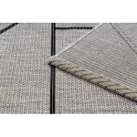 Kab. Fonott sizal floorlux szőnyeg 20605 ezüst / fekete / bézs HÁROMSZÖGEK, GEOMETRIAI  60x110 cm