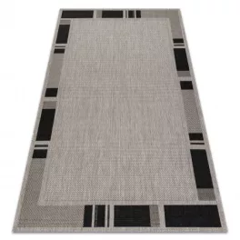   Kab. Fonott sizal floorlux szőnyeg 20195 ezüst  / FEKETE 140x200 cm