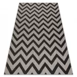 Kab. Fonott sizal floorlux szőnyeg 20340 ezüst / fekete Cikcakk 240x330 cm