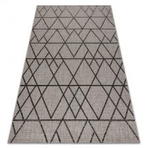  Fonott sizal floorlux szőnyeg 20508 ezüst / fekete HÁROMSZÖGEK 200x290 cm