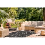 Kab. Fonott sizal floorlux szőnyeg 20508 fekete / ezüst HÁROMSZÖGEK 200x290 cm