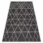 Kab. Fonott sizal floorlux szőnyeg 20508 fekete / ezüst HÁROMSZÖGEK 60x110 cm