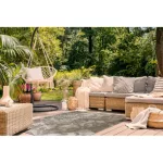 Kab. Fonott sizal floorlux szőnyeg 20491 virágok pezsgő / sötét szürke  160x230 cm