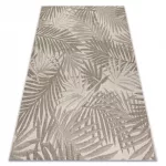 Kab. Fonott sizal floorlux szőnyeg 20504 levelek pezsgő / sötét szürke dzsungel 60x110 cm