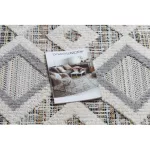 Kab. Szőnyeg SEVILLA Y523C gyémánt szürke / sárga ehér Rojt BERBER shaggy 200x290 cm