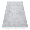 Szőnyeg SEVILLA Z791C mozaik szürke / csík fehér Rojt Berber shaggy 200x290 cm