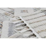 Kab. Szőnyeg SEVILLA Y523C gyémánt szürke / sárga ehér Rojt BERBER shaggy 120x170 cm