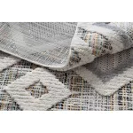 Kab. Szőnyeg SEVILLA Y523C gyémánt szürke / sárga ehér Rojt BERBER shaggy 120x170 cm