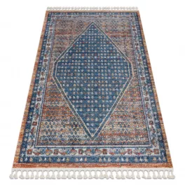   Kab. Modern szőnyeg BELLE BG58A sötétkék / bézs Rojt 120x170 cm