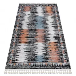   Kab. Modern szőnyeg BELLE BR23A fekete / bézs Rojt 120x170 cm