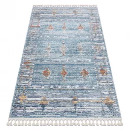   Kab. Modern szőnyeg BELLE BF13C kék / bézs Rojt 140x190 cm