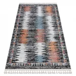 Kab. Modern szőnyeg BELLE BR23A fekete / bézs Rojt 140x190 cm