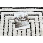 Kab. Szőnyeg SEVILLA Z788B labirintus, görög fehér / antracit Rojt BERBER shaggy 140x190 cm