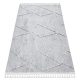 Szőnyeg SEVILLA Z791C mozaik szürke / csík fehér Rojt BERBER shaggy 120x170 cm