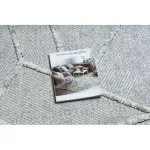 Kab. Szőnyeg SEVILLA Z791C mozaik szürke / csík fehér Rojt BERBER shaggy 120x170 cm