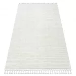 Kab. Szőnyeg SEVILLA PC00B csíkok fehér ehér Rojt BERBER shaggy 120x170 cm