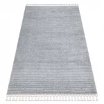 Kab. Szőnyeg SEVILLA PC00B csíkok szürke ehér Rojt BERBER shaggy 120x170 cm