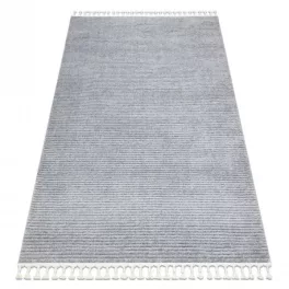   Kab. Szőnyeg SEVILLA PC00B csíkok szürke ehér Rojt BERBER shaggy 120x170 cm