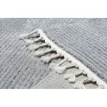 Kab. Szőnyeg SEVILLA PC00B csíkok szürke ehér Rojt BERBER shaggy 120x170 cm
