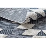 Kab. Szőnyeg SEVILLA Z250A gyémánt kék / szürke ehér Rojt BERBER shaggy 120x170 cm