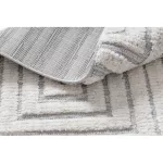 Kab. Szőnyeg SEVILLA Z788A labirintus, görög fehér / szürke Rojt BERBER shaggy 120x170 cm