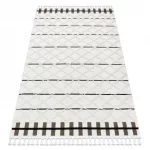 Kab. Szőnyeg SEVILLA Y611A gyémánt barna / fehér Rojt BERBER shaggy 160x220 cm