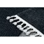 Kab. Szőnyeg SEVILLA PC00B csíkok kék ehér Rojt BERBER shaggy 200x290 cm