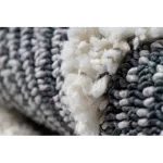 Kab. Szőnyeg SEVILLA Z250A gyémánt kék / szürke ehér Rojt BERBER shaggy 200x290 cm