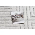 Kab. Szőnyeg SEVILLA Z788A labirintus, görög fehér / szürke Rojt BERBER shaggy 200x290 cm