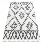 Kab. Szőnyeg BERBER UNION 3481 Cikcakk krém / szürke Rojt shaggy 120x170 cm