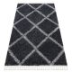 Szőnyeg BERBER UNION 3482 rácsozat szürke Rojt shaggy 120x170 cm