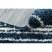 Szőnyeg BERBER UNION 4080 Csík kék / krém Rojt shaggy 140x190 cm