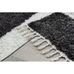 Kab. Szőnyeg BERBER UNION 4079 Csík szürke / krém Rojt shaggy 200x290 cm