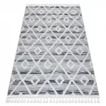 Kab. Szőnyeg SEVILLA Z555A gyémánt szürke / fehér Rojt BERBER shaggy 120x170 cm