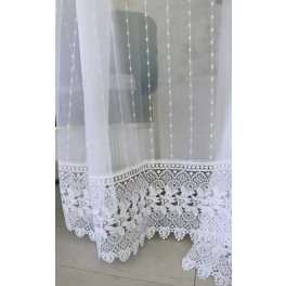   TRD. Kész függöny Paris Mintás Hímzett Fehér minta 200x160cm