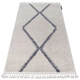   Kab. Szőnyeg BERBER meknes B5910 krém / szürke Rojt shaggy 200x290 cm