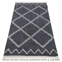   Kab. Szőnyeg BERBER ASILA B5970 szürke / fehér Rojt shaggy 200x290 cm