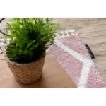 Kab. Szőnyeg BERBER TROIK A0010 rózsaszín / fehér Rojt shaggy 160x220 cm