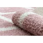 Kab. Szőnyeg BERBER TROIK A0010 rózsaszín / fehér Rojt shaggy 160x220 cm