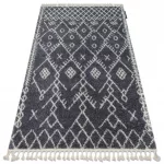 Kab. Szőnyeg BERBER TANGER B5940 szürke / fehér Rojt shaggy 160x220 cm