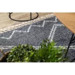 Kab. Szőnyeg BERBER ASILA B5970 szürke / fehér Rojt shaggy 160x220 cm