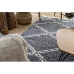 Kab. Szőnyeg BERBER ASILA B5970 szürke / fehér Rojt shaggy 160x220 cm