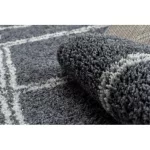 Kab. Szőnyeg BERBER ASILA B5970 szürke / fehér Rojt shaggy 120x170 cm