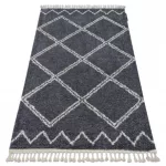 Kab. Szőnyeg BERBER ASILA B5970 szürke / fehér Rojt shaggy 80x150 cm