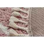 Kab. Szőnyeg BERBER TROIK A0010 kör rózsaszín / fehér Rojt shaggy kör 160 cm